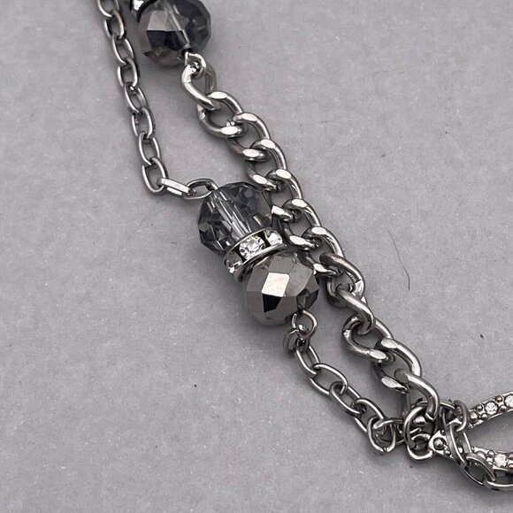 Simply Vera by Vera Wang Faceted Beaded Rhinestone Station Chain Necklace - Picture 3 of 6